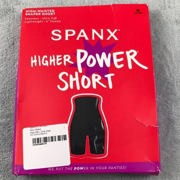 Spanx Higher POwer High Waisted Shaper Shorts Very Black Size Mnew